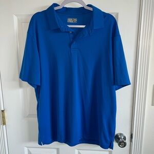 Links Edition Men’s Performance Dry Fit Golf Polo Size Large Blue Like New